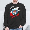 Land Thueringen German Flag And Coat Of Arms Sweatshirt Geschenke für alte Männer