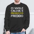 Maglie Uomo Manica Corta Divertenti Alcol Calma E Prosecco Felpa Regalos para ancianos