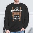 Mei Lederhosn Is In Da Wäsch Leather Trousers Sweatshirt Geschenke für alte Männer