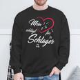 Mein Herz Schlag Für Schlager Musik Schlagfan Sweatshirt Geschenke für alte Männer