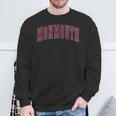 Monmouth Illinois Souvenir College Style Testo Rosso Felpa Regalos para ancianos