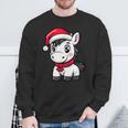 Niedlicher Weihnachtspferd-Comic Sweatshirt Geschenke für alte Männer