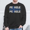 Perkele Finnish Flag Finland Suomi Distressed Sweatshirt Geschenke für alte Männer