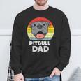 Pitbull Dad Sunset Retro Pittie Pitty Pet Dog Owner Felpa Regalos para ancianos
