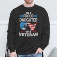 Im A Proud Daughter Of A Veteran Usa Map Flag Veterans Day Sweatshirt Gifts for Old Men