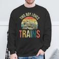 Questo Ragazzo Ama I Treni Modello Ferroviario Ferroviariointage Ferrovia Felpa Regalos para ancianos