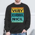 Retroery Kurwa Nice Poland Polska Sweatshirt Geschenke für alte Männer