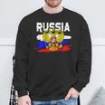 Russland Russia Russische Flagge Mit Adler Wappen Sweatshirt Geschenke für alte Männer