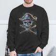 Skull & Crossbones Pirate Vintage Sweatshirt Gifts for Old Men