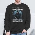 Soviele Idioten Und Nur Eine Sense Sarcasmus Reaper Sweatshirt Geschenke für alte Männer