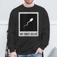 Sperm My First Selfie Bild Foto Lustiges Sweatshirt Geschenke für alte Männer