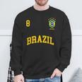 Squadra Calcio Brasile Numero 8 Bandiera Brasiliano Felpa Regalos para ancianos