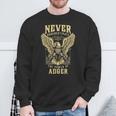 Never Underestimate The Power Of Adger Personalized Last Name Sweatshirt Gifts for Old Men