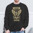 Never Underestimate The Power Of Anand Personalized Last Name Sweatshirt Gifts for Old Men