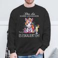 With Unicorn Bin Da Kann Losgehen Und Ja Es Escaliert Eh Sweatshirt Geschenke für alte Männer