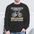 Unterschätze Niemals Ein Alten Mann Bicycle Cyclist Sweatshirt Geschenke für alte Männer