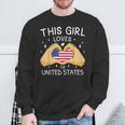 Usa Flag American Flag Heart Slogan America Usa Sweatshirt Geschenke für alte Männer