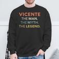 Vicente El Hombre El Mito La Leyenda Nombre Personalizado Hombres Camisa de entrenamiento Regalos para ancianos