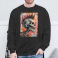 Vintage Graffiti Biker Rocker Skull Punk Horror Skull Sweatshirt Geschenke für alte Männer