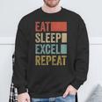 Vintage Retro Eat Sleep Excel Repeat Excel Sweatshirt Geschenke für alte Männer