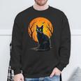 Vintage Scary Halloween Cat Costume Retro Halloween Cat Sweatshirt Gifts for Old Men