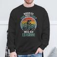 Warum Ich Ohne Akku Fahre Weil Ich Es Kann Retro Bicycle Sweatshirt Geschenke für alte Männer