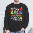 Welcome Back To School Lunch Lady Cafeteria Tie Dye Leopard Sweatshirt Gifts for Old Men