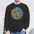 Ying Und Yang Feuer Und Wasser Chinesische Symbole China Fan Sweatshirt Geschenke für alte Männer