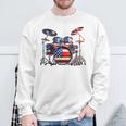 American Flag Drum Drumset 4Th Of July Usa Patriotic Drummer Sweatshirt Gifts for Old Men