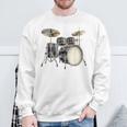 Batterie Instrument De Musique Motif Illustration Batterie Sweater e Cadeaux pour les vieillards