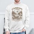 Campingibes Divertente Gatto Fuoco All'aperto Natura Amanti Campeggio Maglia Con Maniche Raglan Felpa Regalos para ancianos