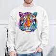 Colorful Tiger Graphic Sweatshirt Gifts for Old Men