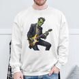 Halloween Cool Monster Playing Electric Guitar Sweatshirt Gifts for Old Men