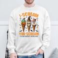 Halloween Ice Cream I-Scream You-Scream Everybody Scream Sweatshirt Gifts for Old Men