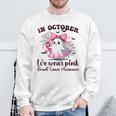 Halloween In October We Wear Pink Breast Cancer Awareness Sweatshirt Gifts for Old Men