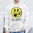 Be Happy 70S Gialla Con Faccina Sorridente Per Bambini Felpa Regalos para ancianos