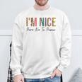 I'm Nice Pero No Te Pases Divertido Español Español Latina Camisa de entrenamiento Regalos para ancianos