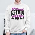 Kinder Achtung Ich Bin Zwei Geburtstag 2 Geburtstagsfeier Sweatshirt Geschenke für alte Männer