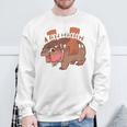 Moo Deng Bouncy Pig In Thai Picture The Cute Baby Hippo Sweatshirt Gifts for Old Men