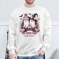 In October We Wear Pink Ghost Witch Breast Cancer Awareness Sweatshirt Gifts for Old Men