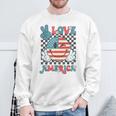 Peace Love America Smile Face Us Flag Fourth 4Th Of July Sweatshirt Gifts for Old Men