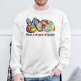 Peace Love Cheer Tie Dye Heart Cheerleading Back To School Sweatshirt Gifts for Old Men