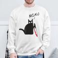 Verrückte Katze Mit Knife Crazy Cat With Knife Sweatshirt Geschenke für alte Männer