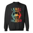Anni 40 Compleanno Regaloideogiochi Level 40 Unlocked Felpa