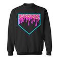Baseball Ice Cream Dripping Baseball Home Plate Drip Sweatshirt