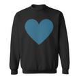 Blaues Herz Simples Minimalistisch Süßes Heart Sweatshirt