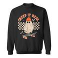 Creep It Real Skateboarding Ghost Retro Halloween Costume Sweatshirt Creep It Real Skateboarding Ghost Retro Halloween Costume Sweatshirt