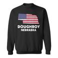 Distressed Patriotic Usa Flag Doughboy Nebraska Sweatshirt