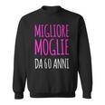 Donna Maglia Miglior Moglie Regalo Anniversario 60 Anni Matrimonio Con Collo A Felpa