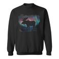 Elk Nordlicht Winter Hiking Alaska Nature Lovers Sweatshirt